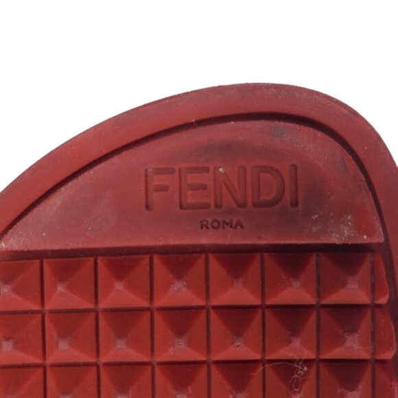 Fendi Flowerland Leather Crisscross Slides Sandals - Picture 7 of 8